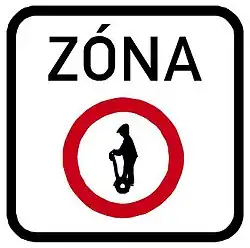 IZ 8a Zóna s dopravním omezením (Zone with traffic restriction - a variant example of the sign)