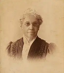 Photograph of Mary Richardson Jones taken in 1883 by Baldwin & Drake in Chicago, Illinois