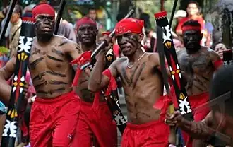Cakalele, a traditional war dance from Maluku Islands