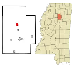 Location of Bruce, Mississippi