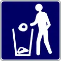 Litter bin - road sign in Cambodia