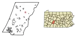 Location of Chest Springs in Cambria County, Pennsylvania.