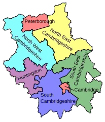 Map of parliamentary constituencies in Cambridgeshire 2010–2024
