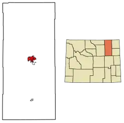 Location of Gillette in Campbell County, Wyoming