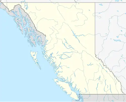 A map showing the locations of obsidian sources in British Columbia