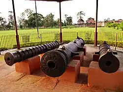 Eight Cannons of the Ahom period on the bank of the Sibsagar tank