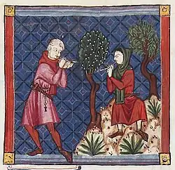 1280 A.D. Two alboka players.