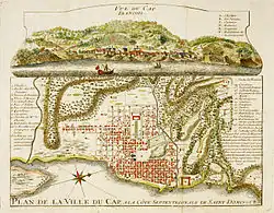 Engraving of Cap-Français in 1728