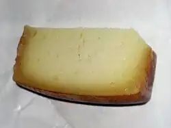 Slice of goat's-milk cheese