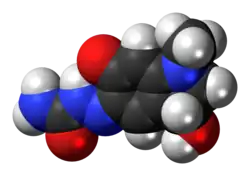 Space-filling model of the carbazochrome molecule