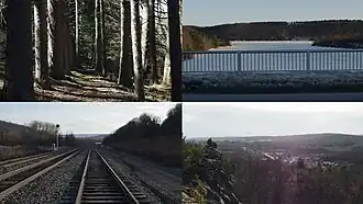Clockwise from top left: Beltzville State Park, Beltzville Lake, Bowmanstown, and Packerton
