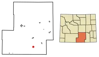 Location of Encampment in Carbon County, Wyoming.