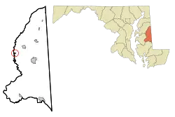 Location of Hillsboro, Maryland