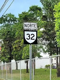 Northbound sign for PR-32