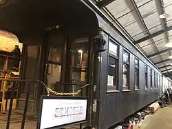 Carson & Colorado Railroad business car #10, the "Esmeralda," at the Southern California Railway Museum.