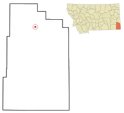 Location of Ekalaka, Montana