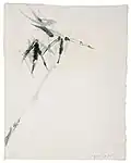 Bamboo (study) 1981 New York / Chinese calligraphy ink on Laid paper / 65 × 40&nbsp;cm. In the possession of the artist