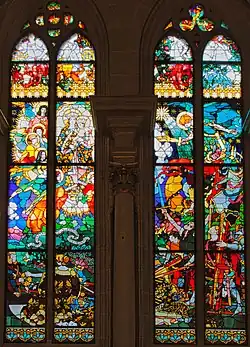 Our Lady of Victory by Józef Mehoffer, 1896–1897, stained glass window in Fribourg Cathedral
