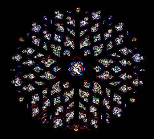 Rose window of the west front (16th c.) (multiple click to see detail)