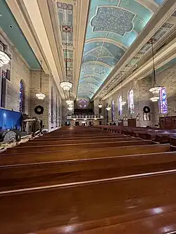 View down the nave toward gallery