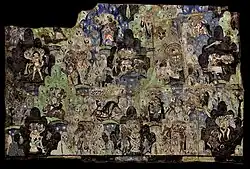 Flat mural of the right half of the ceiling. It is about 4 cm (1½ inches) thick, and weight around 400 kg. Dahlem Museum.[194]