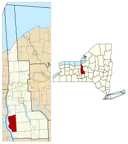Location within Cayuga County and the state of New York