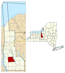 Location within Cayuga County and New York
