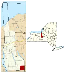 Location within Cayuga County and New York