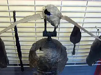 Celtic helmet from Satu Mare, Romania with raven crest, around 4th century BC