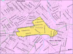 Census Bureau map of Merchantville, New Jersey