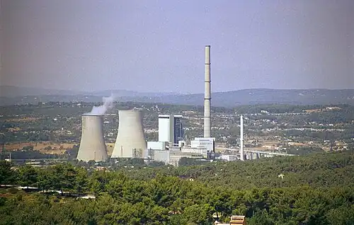 Gardanne power station seen from Mimet