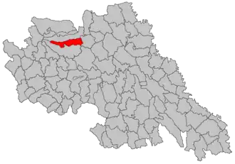 Location in Iași County