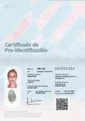 Specimen of the "Pre-Identitfication certificate", a document used for people born in the country that cannot get the regular Identity card (temporal durability).