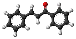 Ball-and-stick model of the chalcone molecule