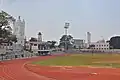 Palayam Juma Mosque and St.Joseph's Cathedral as seen from Chandrashekharan Nair Stadium