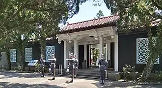 A guard mounting ceremony in front of the Mausoleum