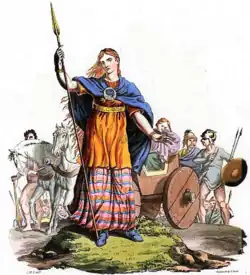 19th century illustration of Boudica and other Britons