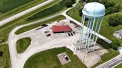 The water tower and restaurant which was constructed at the site of the Prairie House, which burned in 2009