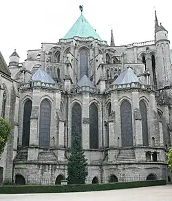 The choir and the apse chapels of Chartres Cathedral, except of the crypts already polygonal