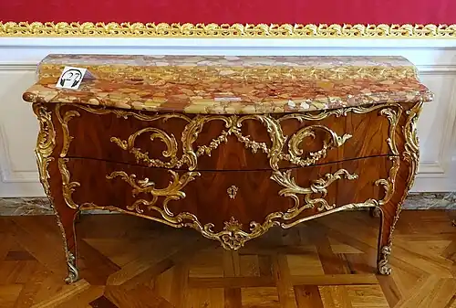Rococo – Chest of drawers, by Jacques Dubois (1750–1755), various wood types and gilt bronze mounts, Waddesdon Manor, Buckinghamshire, UK