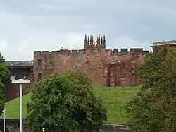 Curtain wall to west and south west of inner bailey, Chester Castle