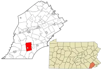 Location of London Grove Township in Chester County, Pennsylvania and in Pennsylvania