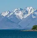 Mount Chevalier centred and Mount Ross to right, viewed from Lake Tekapo.