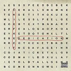 A Word search puzzle, with the words "CHIEFKEEF" and "DEDICATION" marked.