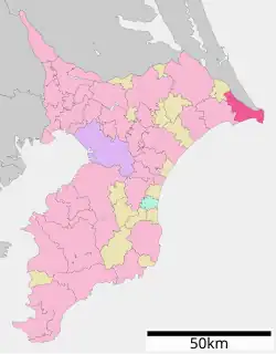 Location of Chōshi in Chiba Prefecture