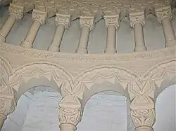 Christ Church, Welshpool. Chancel arcade in apse behind altar