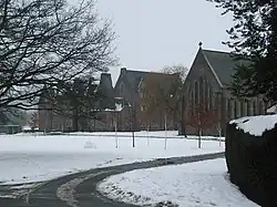 Block of buildings at Christ College to the southeast of the school chapel.
