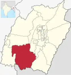 Location of Churachandpur district in Manipur