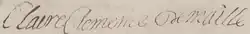 Claire Clémence de Maillé's signature