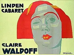Bill for Claire Waldoff performance at Linden Cabaret, Berlin (Jo Steiner, 1912)